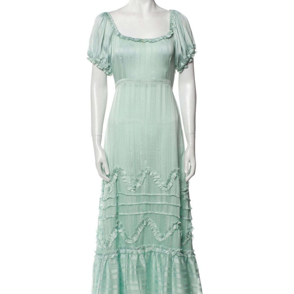 LoveShack Fancy Scoopneck Off Shoulder Long Dress